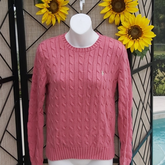 WW Womens Skull Cable Knit Crew Crewneck Sweater